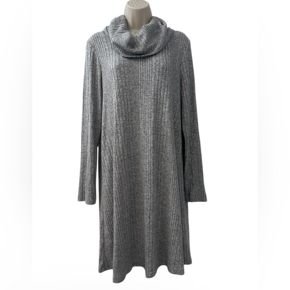 ALYX Dress Women’s Medium Gray Ribbed Cowl Neck Sweater Dress Long Sleeve - Picture 1 of 9